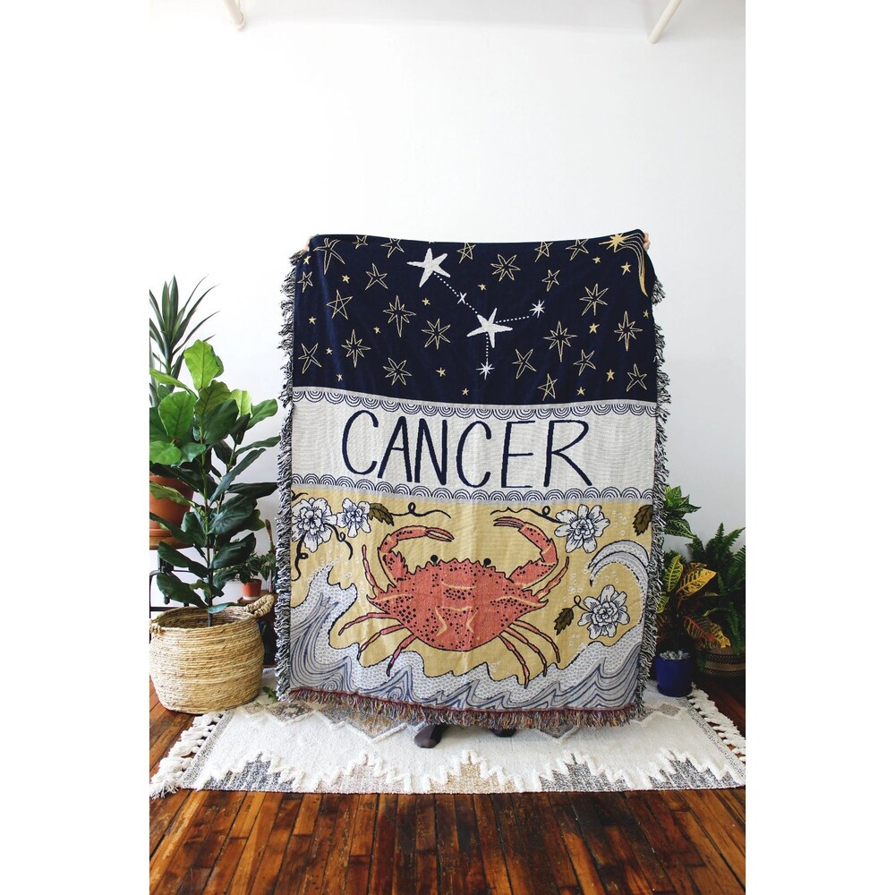 Anthropologie Calhoun Co Zodiac Signs Tapestry Cancer Blanket NEW